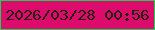 文字の大きさ：3、枠の色：1cd255、背景の色：dd0b6b、文字の色：262011 無料ブログパーツのブログ時計