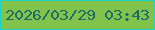 文字の大きさ：1、枠の色：1cd2ca、背景の色：82c44b、文字の色：1e6c68 無料ブログパーツのブログ時計