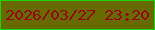 文字の大きさ：4、枠の色：1cd306、背景の色：676901、文字の色：970701 無料ブログパーツのブログ時計
