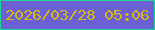 文字の大きさ：2、枠の色：1cd590、背景の色：6b61d4、文字の色：d6b810 無料ブログパーツのブログ時計
