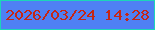 文字の大きさ：1、枠の色：1cd5b9、背景の色：4f80f4、文字の色：c62614 無料ブログパーツのブログ時計
