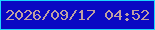 文字の大きさ：5、枠の色：1cd5fd、背景の色：0a08c3、文字の色：bea0a2 無料ブログパーツのブログ時計