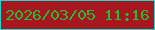 文字の大きさ：4、枠の色：1cd8ce、背景の色：a61720、文字の色：2bb836 無料ブログパーツのブログ時計