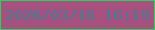 文字の大きさ：5、枠の色：1cda56、背景の色：a85181、文字の色：3f7f90 無料ブログパーツのブログ時計