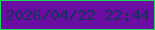 文字の大きさ：3、枠の色：1cda5a、背景の色：6b0da2、文字の色：113459 無料ブログパーツのブログ時計
