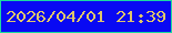 文字の大きさ：5、枠の色：1cda9f、背景の色：0909f3、文字の色：dec56b 無料ブログパーツのブログ時計