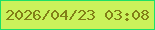 文字の大きさ：2、枠の色：1ce067、背景の色：caf25b、文字の色：828017 無料ブログパーツのブログ時計