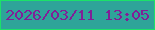 文字の大きさ：2、枠の色：1ce169、背景の色：2ea499、文字の色：811f97 無料ブログパーツのブログ時計