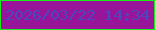 文字の大きさ：3、枠の色：1ced16、背景の色：981599、文字の色：4a48bf 無料ブログパーツのブログ時計