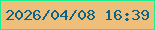 文字の大きさ：5、枠の色：1cef91、背景の色：eebf7a、文字の色：06648d 無料ブログパーツのブログ時計