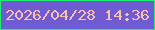 文字の大きさ：1、枠の色：1cf06c、背景の色：705cd2、文字の色：fac1b3 無料ブログパーツのブログ時計