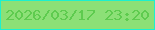 文字の大きさ：1、枠の色：1cf0ce、背景の色：8ce077、文字の色：5ecb4f 無料ブログパーツのブログ時計
