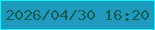文字の大きさ：3、枠の色：1cf2fc、背景の色：1e9abf、文字の色：125d4b 無料ブログパーツのブログ時計