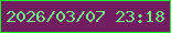 文字の大きさ：1、枠の色：1cf32b、背景の色：721d60、文字の色：6ffc85 無料ブログパーツのブログ時計