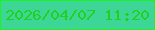 文字の大きさ：1、枠の色：1cf421、背景の色：3ed697、文字の色：1fd21d 無料ブログパーツのブログ時計