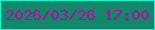 文字の大きさ：1、枠の色：1cf6d0、背景の色：118869、文字の色：b208a5 無料ブログパーツのブログ時計