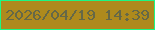文字の大きさ：2、枠の色：1cf784、背景の色：ae8a1d、文字の色：656847 無料ブログパーツのブログ時計