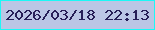 文字の大きさ：1、枠の色：1cf8f6、背景の色：bbc6e5、文字の色：271f57 無料ブログパーツのブログ時計