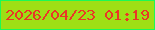 文字の大きさ：4、枠の色：1cf955、背景の色：9edf15、文字の色：ea3627 無料ブログパーツのブログ時計