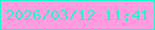 文字の大きさ：4、枠の色：1cf9cf、背景の色：ff9cdf、文字の色：2bf2c5 無料ブログパーツのブログ時計