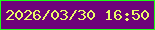 文字の大きさ：4、枠の色：1cfc17、背景の色：6e027a、文字の色：eafc67 無料ブログパーツのブログ時計