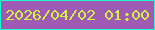 文字の大きさ：3、枠の色：1cfece、背景の色：9f5bb3、文字の色：d1f143 無料ブログパーツのブログ時計