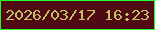 文字の大きさ：2、枠の色：1cff2b、背景の色：4f0a13、文字の色：bfc068 無料ブログパーツのブログ時計