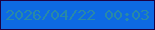 文字の大きさ：4、枠の色：1d0043、背景の色：0e6ae3、文字の色：2989a7 無料ブログパーツのブログ時計