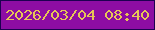 文字の大きさ：3、枠の色：1d0051、背景の色：8d0da3、文字の色：e7c556 無料ブログパーツのブログ時計