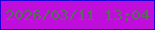 文字の大きさ：5、枠の色：1d01d5、背景の色：bf0ddc、文字の色：547253 無料ブログパーツのブログ時計
