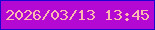 文字の大きさ：2、枠の色：1d04d0、背景の色：b309d2、文字の色：feb8af 無料ブログパーツのブログ時計