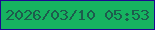 文字の大きさ：5、枠の色：1d0792、背景の色：16b360、文字の色：1d5c4d 無料ブログパーツのブログ時計