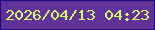 文字の大きさ：2、枠の色：1d087f、背景の色：62329b、文字の色：d5ff66 無料ブログパーツのブログ時計
