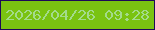 文字の大きさ：5、枠の色：1d0958、背景の色：7ac311、文字の色：a3db8b 無料ブログパーツのブログ時計