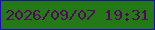 文字の大きさ：3、枠の色：1d0cb1、背景の色：237914、文字の色：54035e 無料ブログパーツのブログ時計