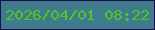 文字の大きさ：5、枠の色：1d0e4f、背景の色：407b8d、文字の色：4cc826 無料ブログパーツのブログ時計