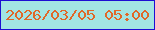 文字の大きさ：3、枠の色：1d0ed3、背景の色：a2e5e3、文字の色：e06828 無料ブログパーツのブログ時計