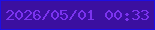 文字の大きさ：3、枠の色：1d0ee5、背景の色：3b0fa0、文字の色：7b33ef 無料ブログパーツのブログ時計