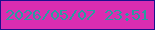 文字の大きさ：5、枠の色：1d0f8d、背景の色：da2db1、文字の色：2a9ca1 無料ブログパーツのブログ時計