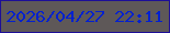 文字の大きさ：1、枠の色：1d0f98、背景の色：5e5858、文字の色：0521ce 無料ブログパーツのブログ時計