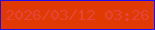 文字の大きさ：4、枠の色：1d0fed、背景の色：e13a00、文字の色：e5433d 無料ブログパーツのブログ時計
