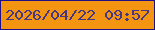 文字の大きさ：2、枠の色：1d1088、背景の色：f49512、文字の色：463784 無料ブログパーツのブログ時計