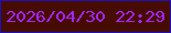 文字の大きさ：2、枠の色：1d10bb、背景の色：470c01、文字の色：a524fc 無料ブログパーツのブログ時計