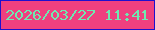 文字の大きさ：3、枠の色：1d10ce、背景の色：ef407f、文字の色：6eeab1 無料ブログパーツのブログ時計