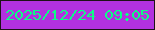 文字の大きさ：3、枠の色：1d1116、背景の色：b231df、文字の色：0dfc86 無料ブログパーツのブログ時計