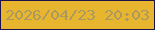 文字の大きさ：5、枠の色：1d144b、背景の色：e8b52e、文字の色：ac995f 無料ブログパーツのブログ時計