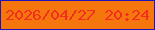 文字の大きさ：1、枠の色：1d14c0、背景の色：f4760d、文字の色：f32d20 無料ブログパーツのブログ時計
