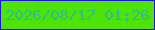 文字の大きさ：1、枠の色：1d16e7、背景の色：4ee305、文字の色：2cbf8e 無料ブログパーツのブログ時計