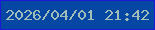 文字の大きさ：1、枠の色：1d17d6、背景の色：0547a3、文字の色：a0bdb8 無料ブログパーツのブログ時計