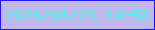 文字の大きさ：5、枠の色：1d17fc、背景の色：c1b8ee、文字の色：45f9e2 無料ブログパーツのブログ時計